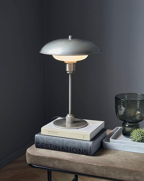 MUZZA Stolná lampa bogun strieborná