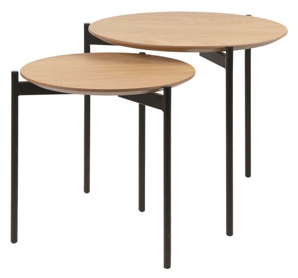 MUZZA Set 2 konferenčných stolíkov norot dubový