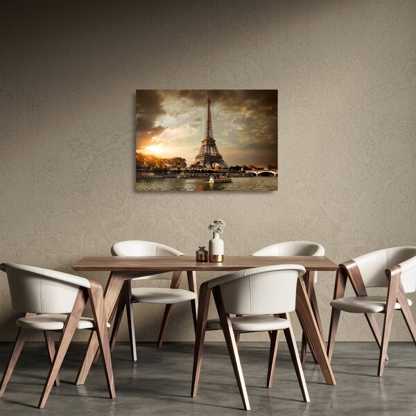 Sklenený obraz - Eiffelova veža, Paríž, Francúzsko (70x50 cm)