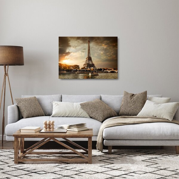 Sklenený obraz - Eiffelova veža, Paríž, Francúzsko (70x50 cm)