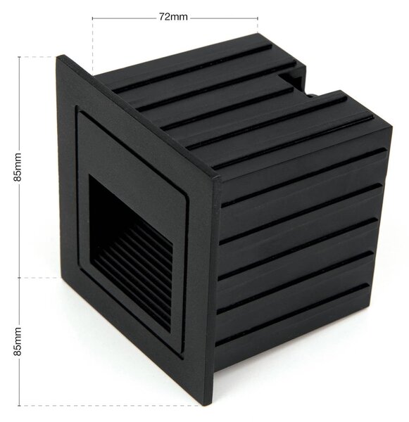 ORION Nástenné svietidlo Loro LED, čierne, šírka 8,5 cm, hliník, Čierna, Hliník, Moderný, Nástenné svietidlo zapustené