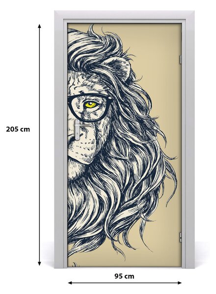 Samolepiace fototapety na dvere Hipsterský lev 95x205 cm