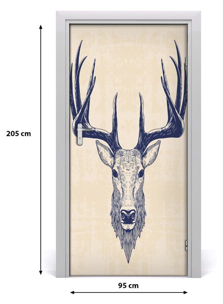 Samolepiace fototapety na dvere Hlava jeleňa 95x205 cm