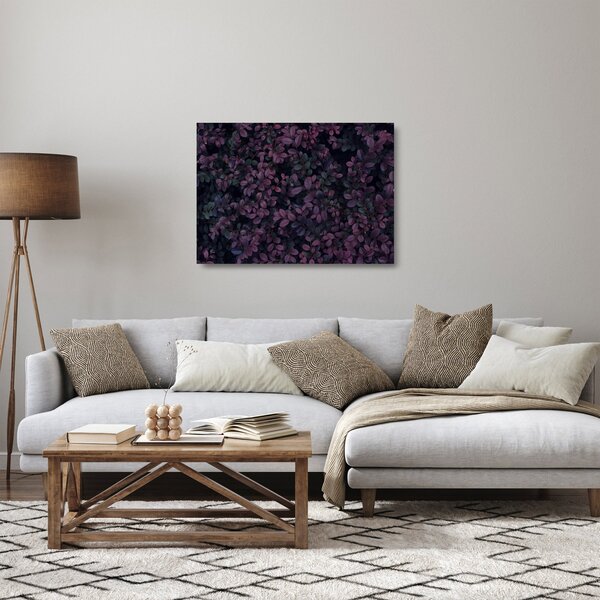 Sklenený obraz tmavočervených lístočkov (70x50 cm)