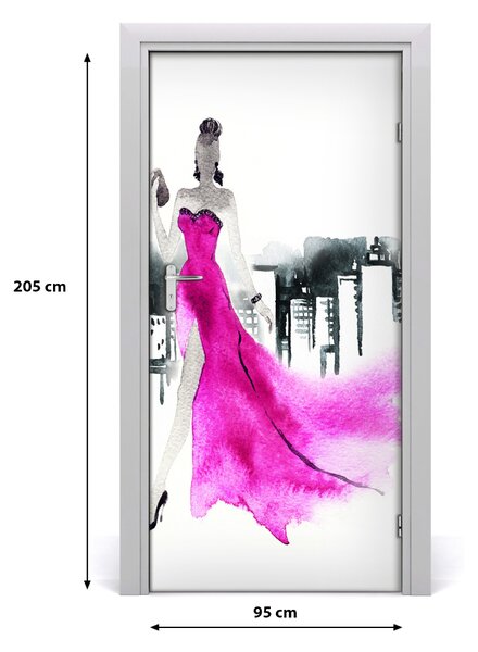 Samolepiace fototapety na dvere ilustrácie móda 95x205 cm