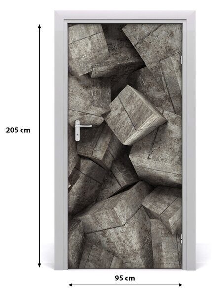 Samolepiace fototapety na dvere betónové šesťuholníky 95x205 cm