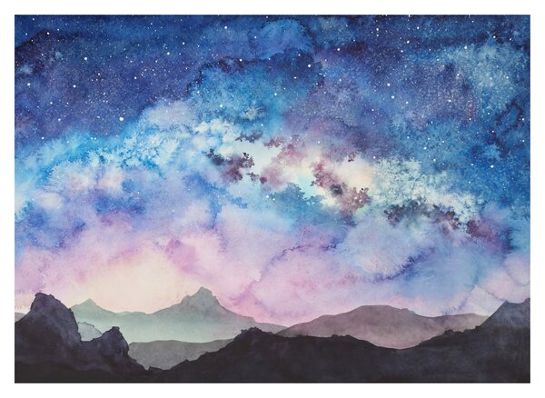 Sklenený obraz - Mliečna dráha, aquarel (70x50 cm)