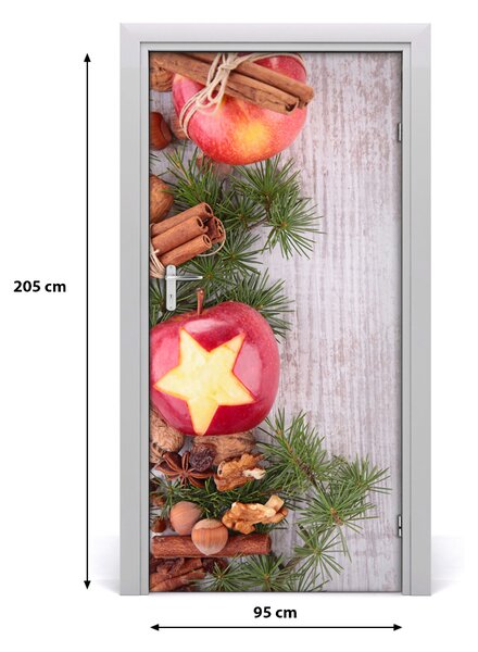 Samolepiace fototapety na dvere sviatočné jablká 95x205 cm
