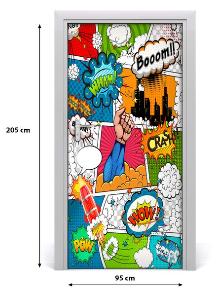 Samolepiace fototapety na dvere komiks 95x205 cm