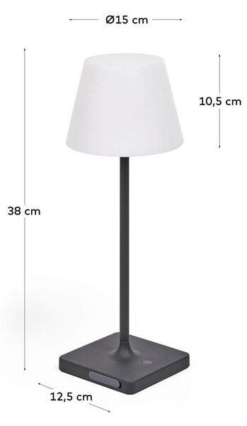 MUZZA Vonkajšia stolná lampa luney čierna