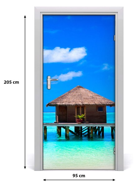 Fototapeta samolepiace na dvere domy na vode 95x205 cm