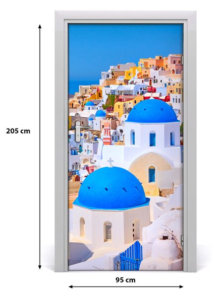 Fototapeta samolepiace na dvere mesto Santorini 95x205 cm