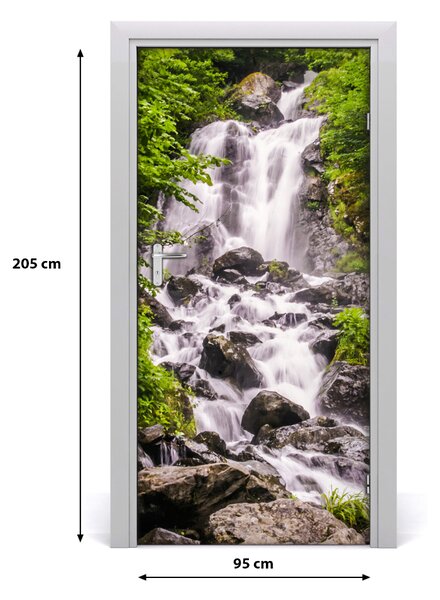 Fototapeta samolepiace na dvere vodopád v lese 95x205 cm