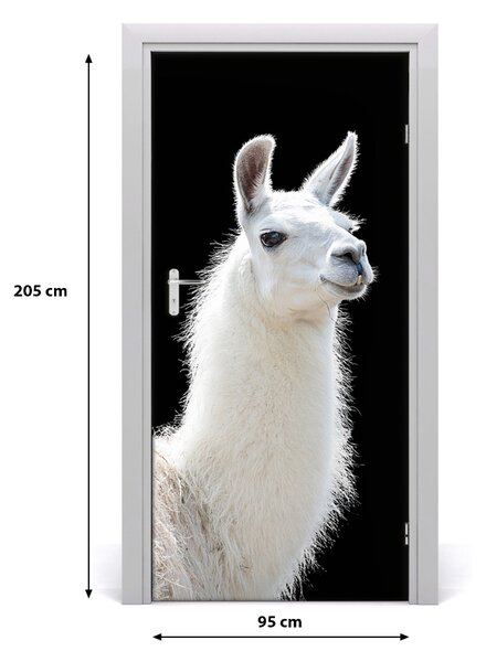 Fototapeta samolepiace na dvere biela lama 95x205 cm