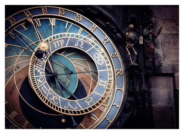 Sklenený obraz - Orloj, Praha (70x50 cm)
