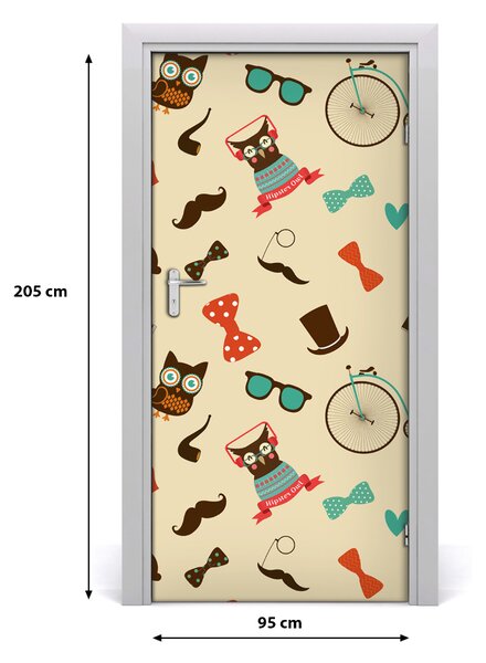 Samolepiace fototapety na dvere Sova kolo okuliare 95x205 cm