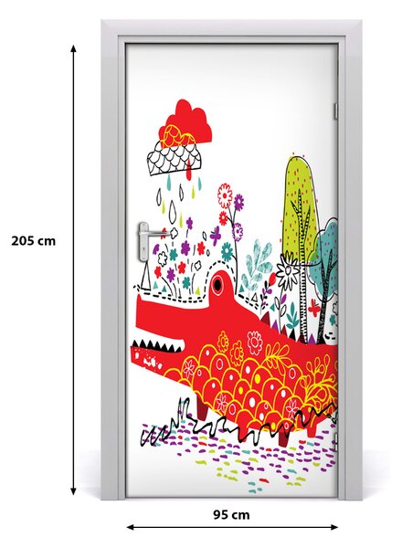 Samolepiace fototapety na dvere krokodíl 95x205 cm