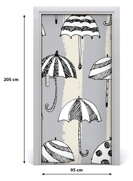 Samolepiace fototapety na dvere dáždniky 95x205 cm