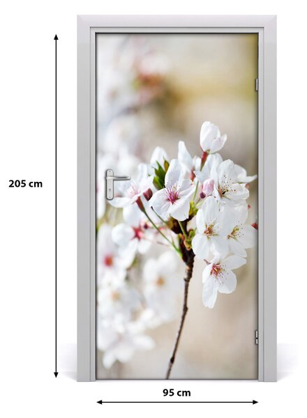 Samolepiace fototapety na dvere kvety višne 95x205 cm