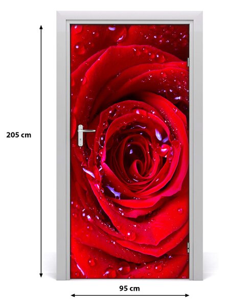 Samolepiace fototapety na dvere červená ruža 95x205 cm