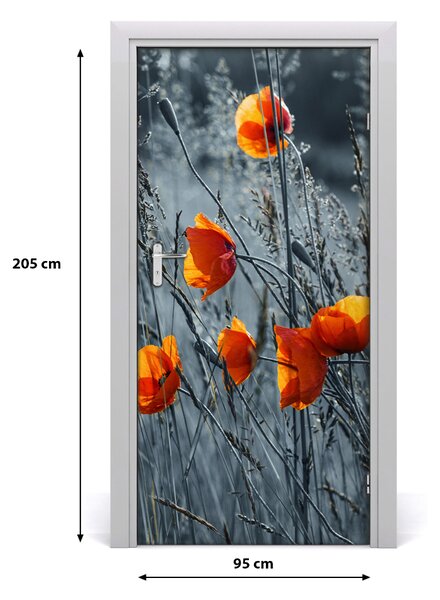Fototapeta na dvere pole mak 95x205 cm