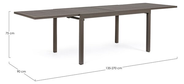 MUZZA Záhradný rozkladací stôl galioso 135 (270) x 90 cm hnedý