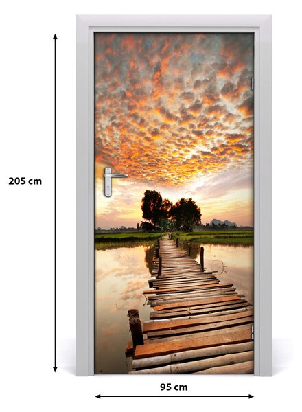 Fototapeta na dvere drevený most 95x205 cm