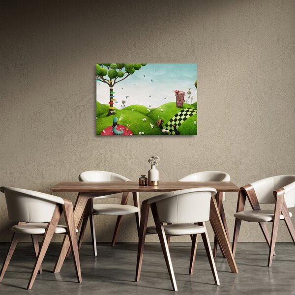 Sklenený obraz podivuhodnej krajiny (70x50 cm)
