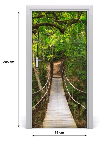 Fototapeta na dvere visiaci most v lese 95x205 cm