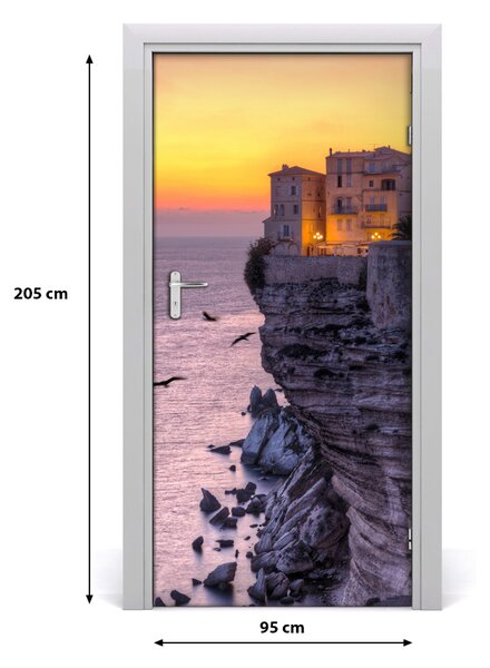 Fototapeta na dvere domy na skale 95x205 cm