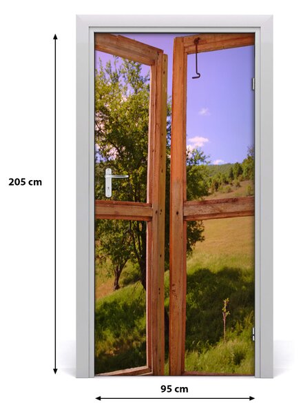 Fototapeta na dvere za oknom 95x205 cm