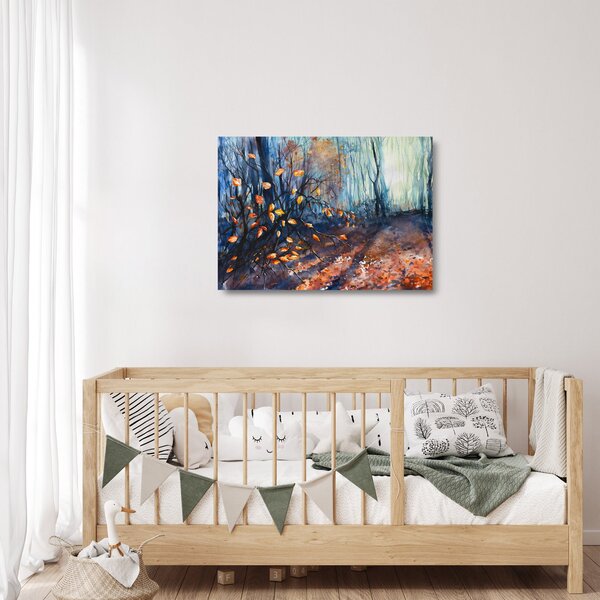 Sklenený obraz - Lúče jesenného slnka (70x50 cm)