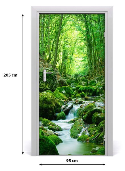 Fototapeta na dvere potok džungle 95x205 cm