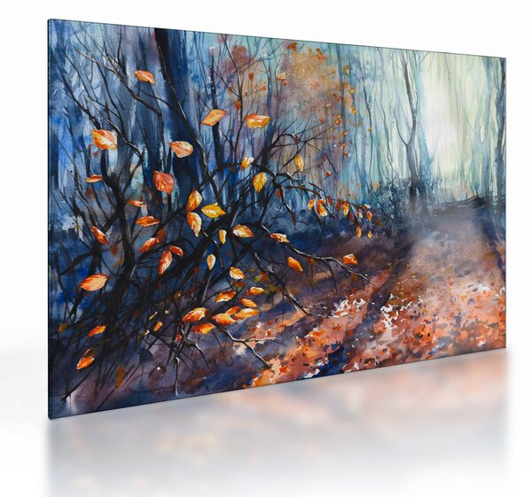 Sklenený obraz - Lúče jesenného slnka (70x50 cm)