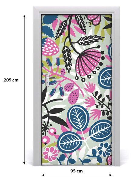 Samolepiace fototapety na dvere kvety 95x205 cm