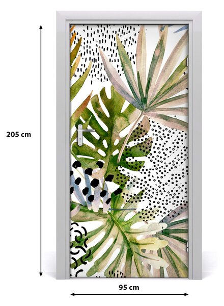 Samolepiace fototapety na dvere tropické lístia 95x205 cm