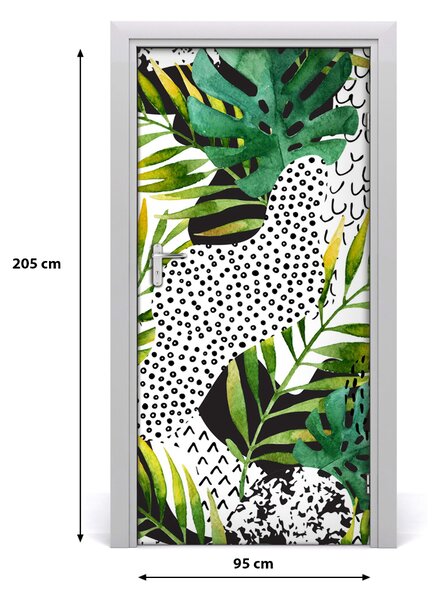 Samolepiace fototapety na dvere tropické lístia 95x205 cm