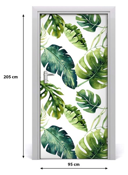 Samolepiace fototapety na dvere tropické lístia 95x205 cm