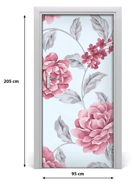 Samolepiace fototapety na dvere pivonky 95x205 cm