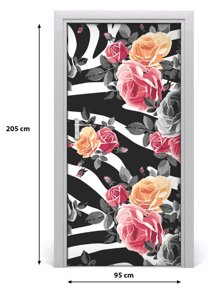 Samolepiace fototapety na dvere ruže zebra 95x205 cm