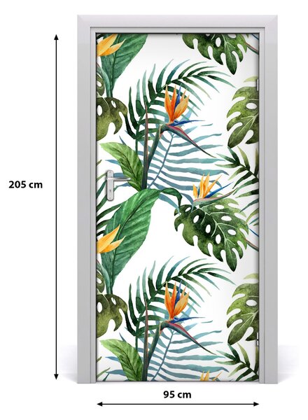 Samolepiace fototapety na dvere tropické lístia 95x205 cm