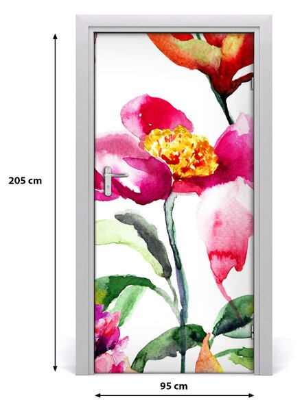 Samolepiace fototapety na dvere poľné kvety 95x205 cm