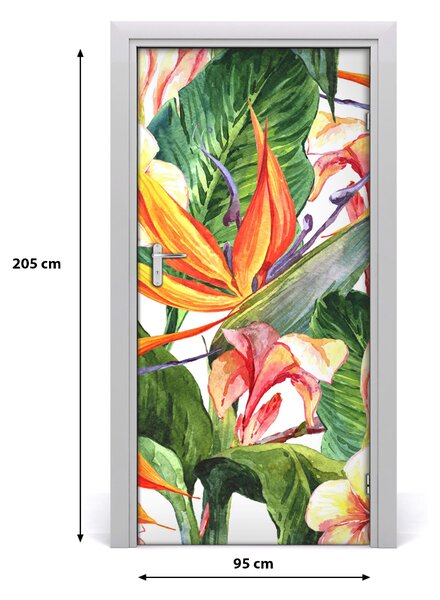 Samolepiace fototapety na dvere havajský vzor 95x205 cm