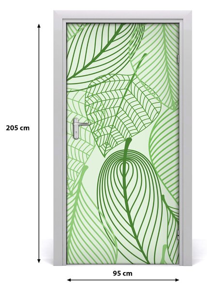 Samolepiace fototapety na dvere zelené lístie 95x205 cm