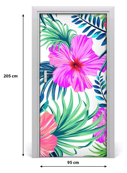 Samolepiace fototapety na dvere havajskej kvety 95x205 cm