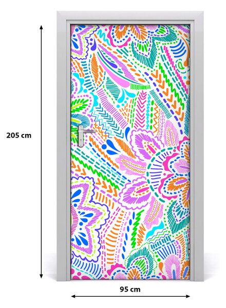 Samolepiace fototapety na dvere kvetinový vzor 95x205 cm