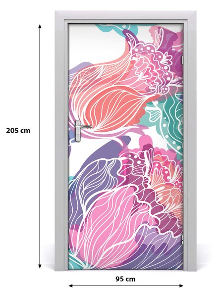 Samolepiace fototapety na dvere kvetinový vzor 95x205 cm