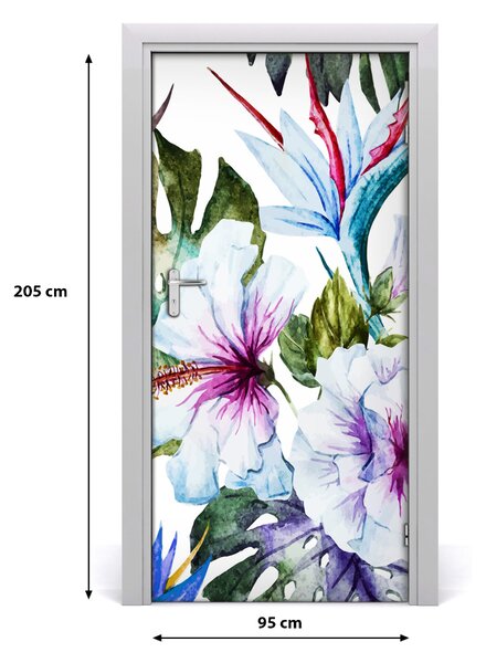 Samolepiace fototapety na dvere havajskej kvety 95x205 cm