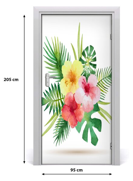 Samolepiace fototapety na dvere havajskej kvety 95x205 cm
