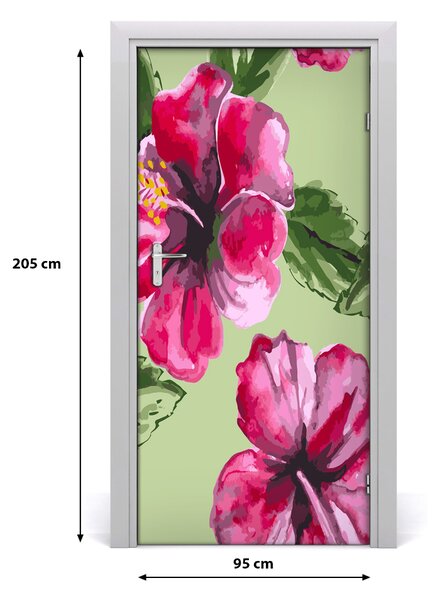 Samolepiace fototapety na dvere havajskej kvety 95x205 cm